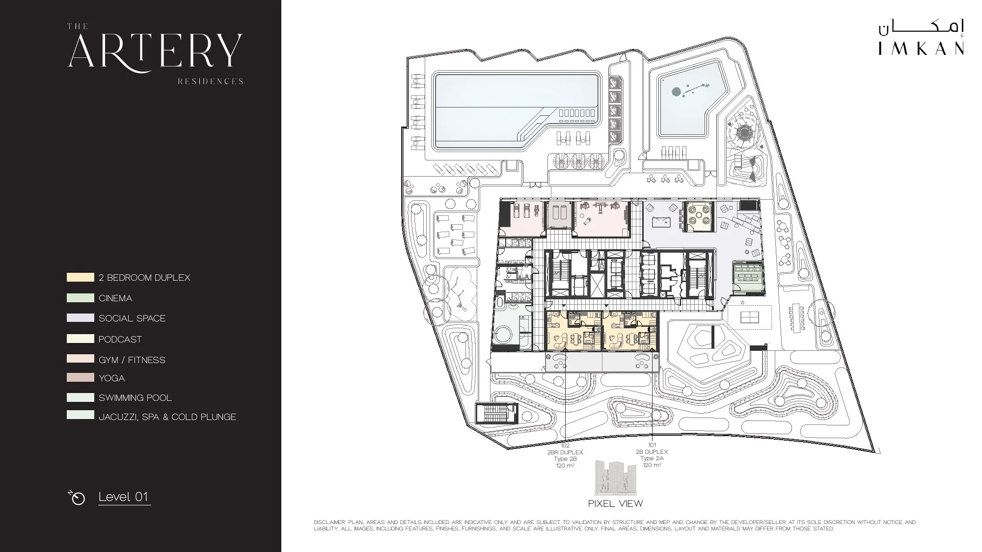 Amenity level plan at The Artery Residences Makers District