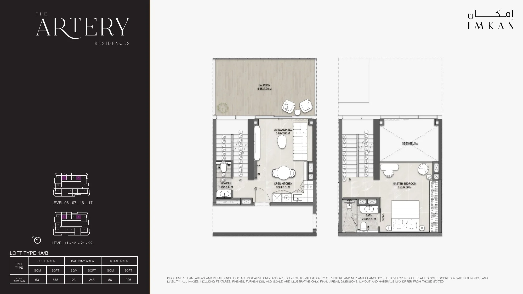 Loft floor plan at The Artery by IMKAN